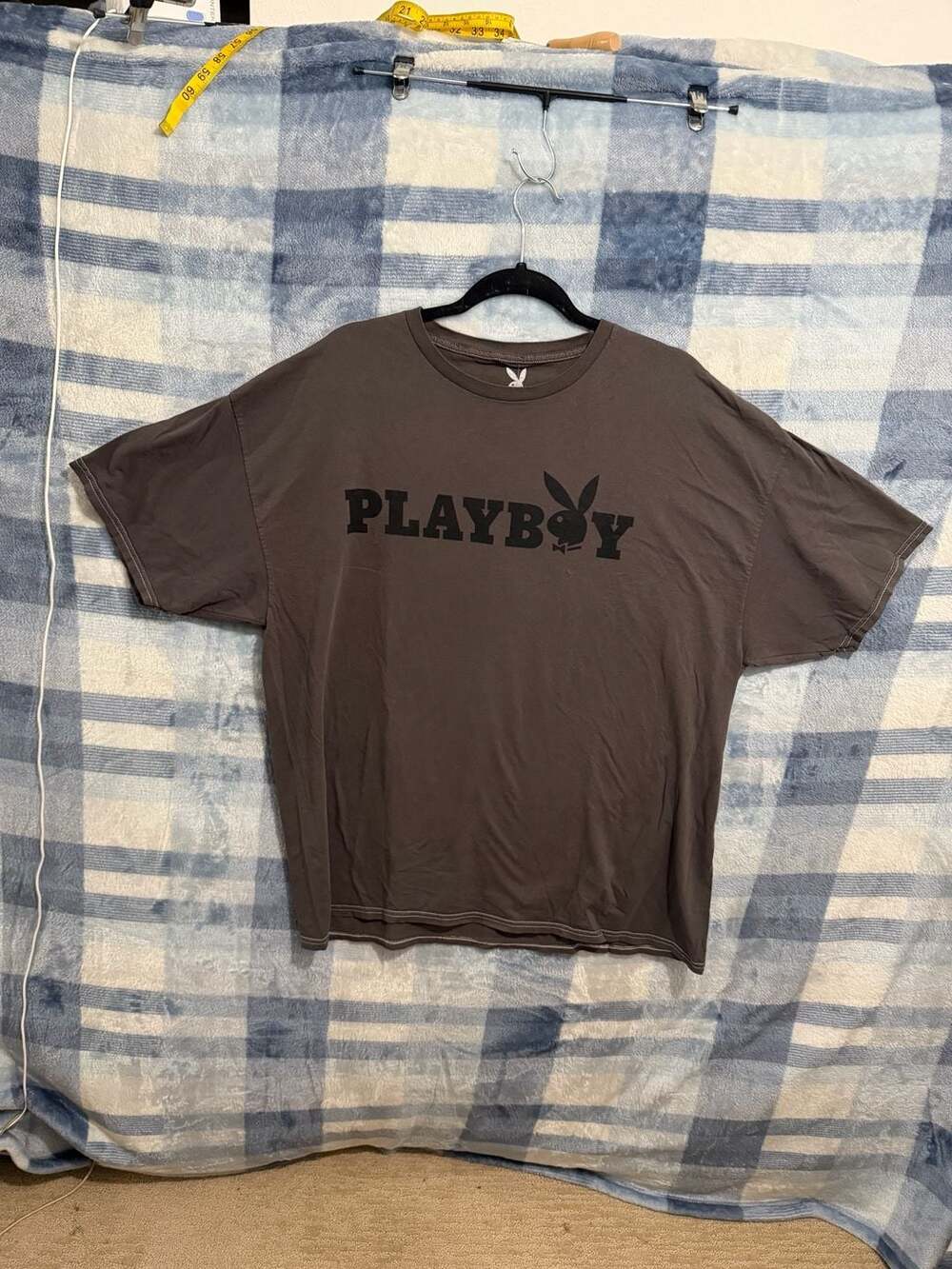 Playboy Gray Graphic Print Short Sleeve T-Shirt 1X
